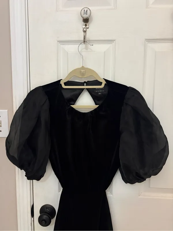 BARDOT Kiah Mini Puff Sleeve Backless Velvet Mini Dress - Image 7