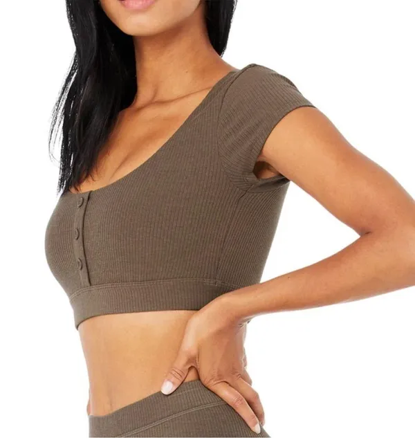 Alo Yoga Blissful Henley Bra Top - Image 7