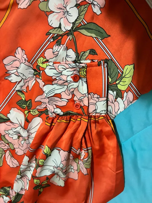 Fate floral silly long sleeve blouse w/puffy 3/4 sleeves - Image 4