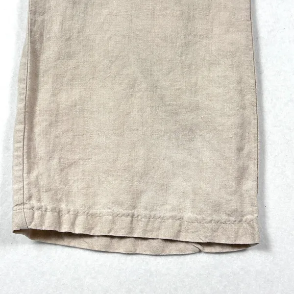 VTG GAP 100% Linen Pants Women's Wide Leg Drawstring Trousers Beige Tan Size 10‎ - Image 5