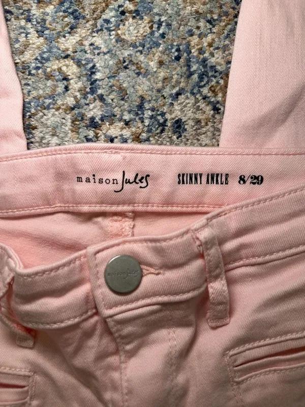 Maison Jules Skinny Ankle Jeans Pink Size 8/29 - Image 2