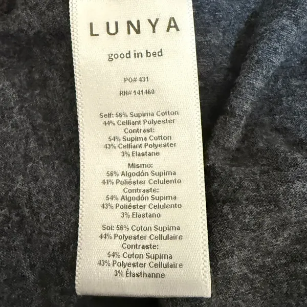 Lunya Restore Base Shirt Womens Small Charcoal Gray Supima Cotton Loungewear Tee - Image 7