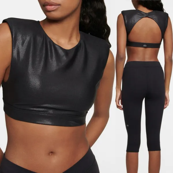 Alo Yoga Super Shine Flash sports bra open back sz XS - Image 2