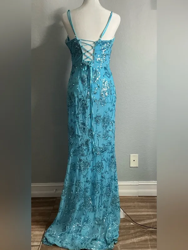Lulus Blue Turquoise Maxi Dress Women’s Size L Long Formal Wedding Guest Summer. - Image 2