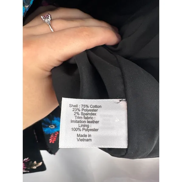 Women’s Lane Bryant Size 16 Black Floral Velvet Blazer - Image 5