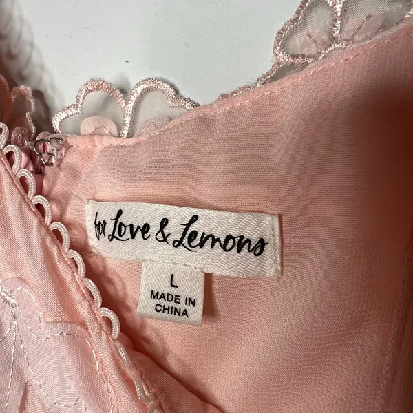 For Love & Lemons Florence Drop Waist Midi Dress Size L - Image 8