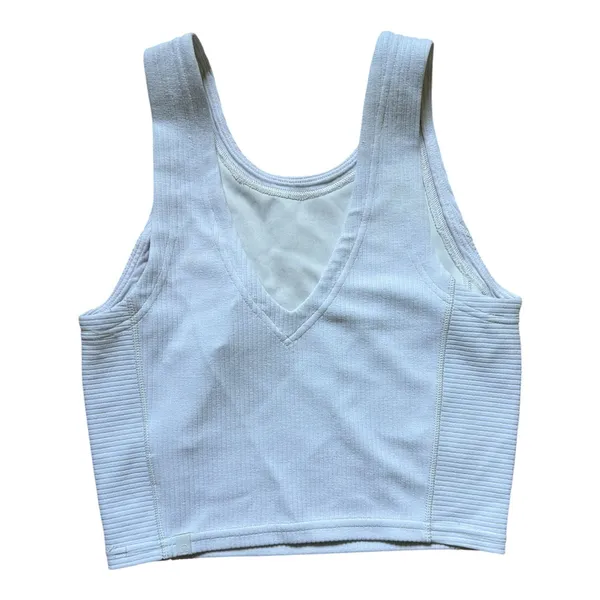 Lululemon Ribbed Softstreme Cropped Tank White Size 2 - Image 2
