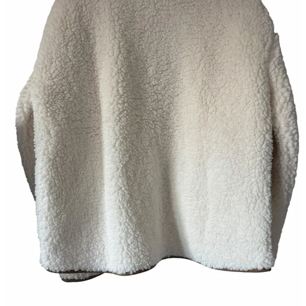 J Crew Faux Sherpa Barn Jacket Ivory Women's Size Large‎ - Image 6