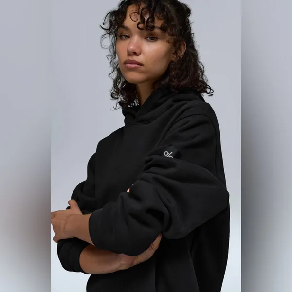 Alo Yoga NWT Renown Heavy Weight Hoodie in Black Size M oversized - Image 2