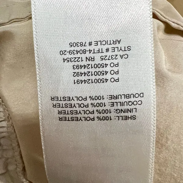 Aritzia Wilfred Opera Babydoll Dress Womens M Tan Cream Taffeta‎ Puff Sleeve - Image 14