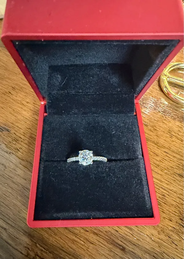 1ct Sterling Silver Real Moissanite Diamond Ring - Image 4