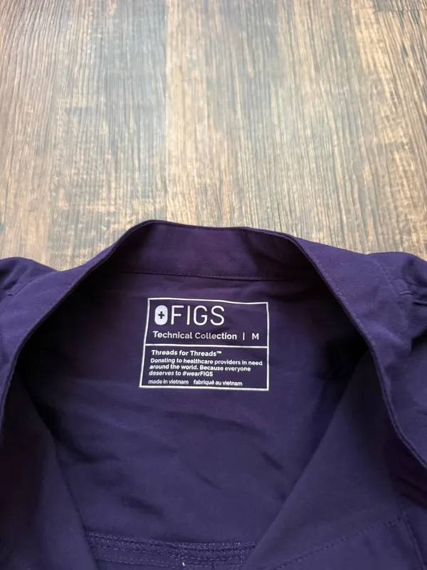 FIGS Women’s Purple Jam Rafaela Oversized Scrub Top - Size M Nursecore Hospital - Image 3