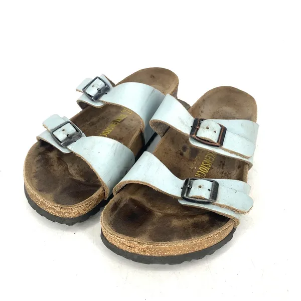Birkenstock Sydney Light Blue Leather Sandals Womens EU 37 US 6 Regular - Image 8