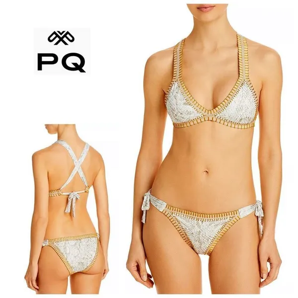 New. Pilyq Cobra Crochet trim bikini. S-top/M-bottom. Retails $178 - Image 2