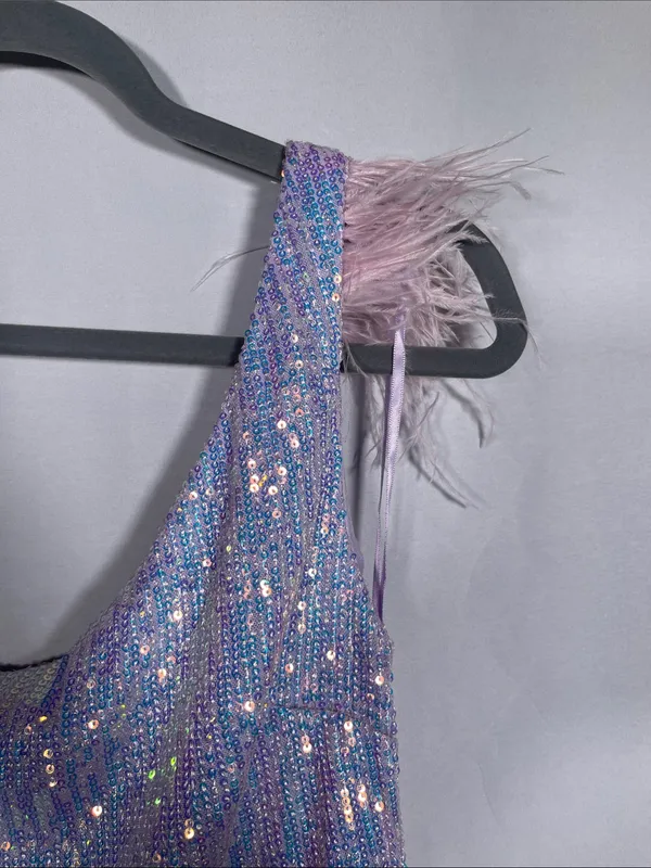 Windsor Mini Sequin Dress Lavender Purple Xs New With Tags - Image 3