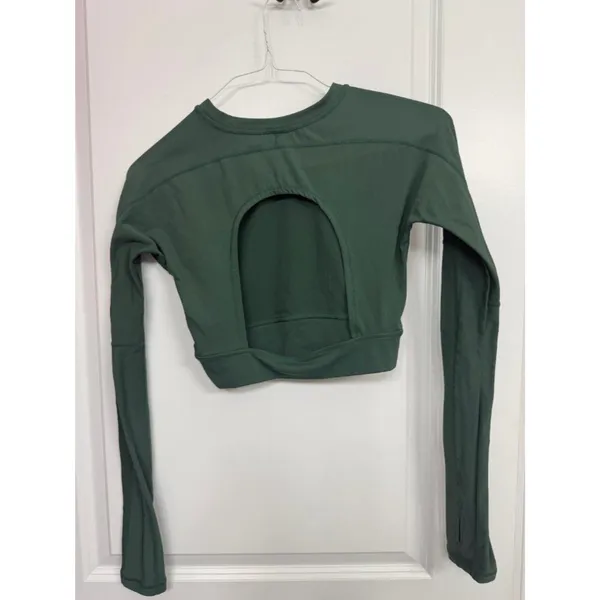 A.S. Revival Green Open Back Cropped Workout Top S - Image 5