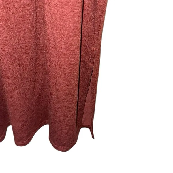 NWT Old Navy Midi Dress Medium Tierra Red‎ T-Shirt Dress Side Slit Casual - Image 2