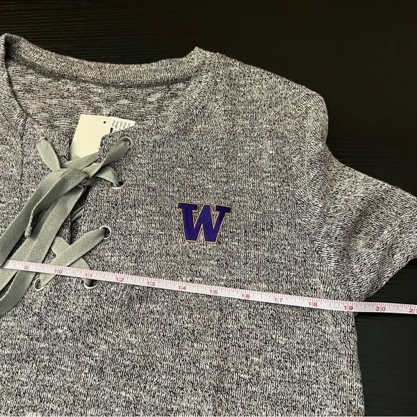 Summit Gray University of Washington Lace Up Sweatshirt Medium‎ NWT - Image 12