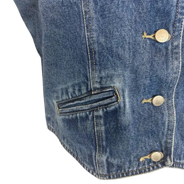 St‎ Johns Bay Womens Denim Button Front Vest Western Rodeo Americana Size Medium - Image 3