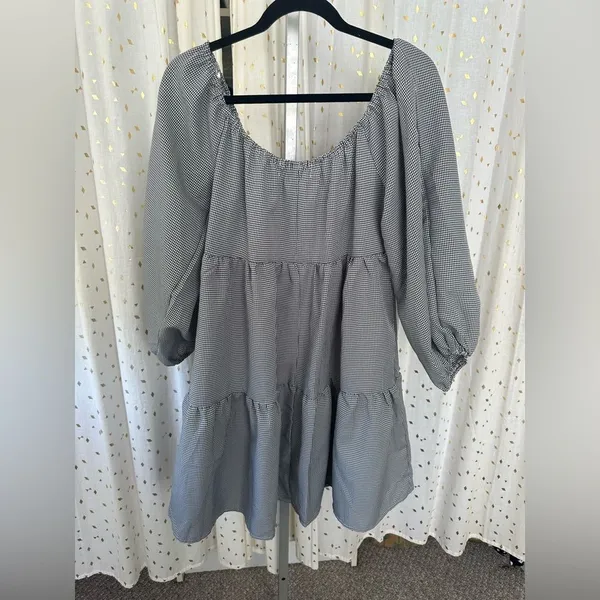 Carly Jean Los Angeles CJLA Isadora On Off Shoulder Tiered Front Tie Dress L - Image 7