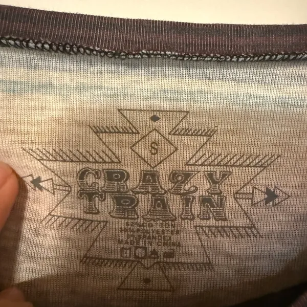 Crazy Train Strait Outta The South‎ Serape Stripe V-Neck Graphic T-Shirt Small - Image 2