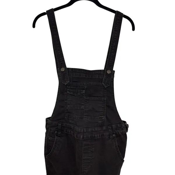 Free People Overalls Womens Size 24 Washed Black Denim Skinny Leg Bib - Image 13