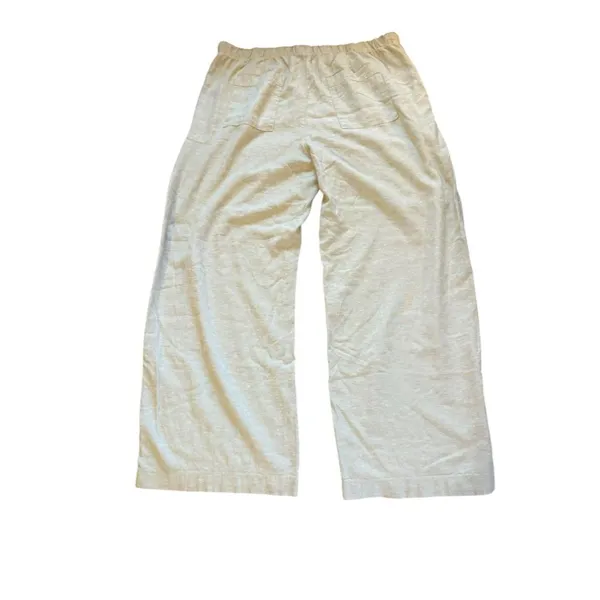 GAP NEW Pull On Wide Leg Linen Blend Pants Womens Size XL Beige - Image 3