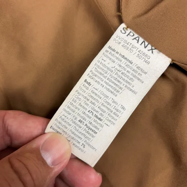 Spanx Coat Womens Small Brown Modal Blend Long Open Front Overcoat Lined Pockets - Image 10