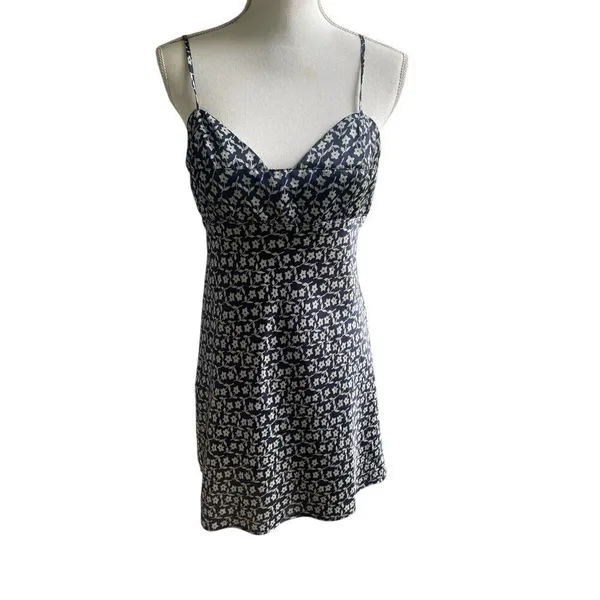 Free People Intimately Free On Our Radar Floral Satin Slip Dress Blue M - Image 2