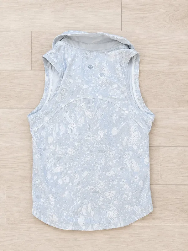 Lululemon Women's Golf Sleeveless Polo Tank Top Gray White Marble Print 0 - Image 2