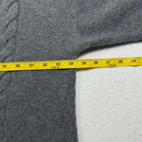 Charter Club Luxury 100% Cashmere Gray Cable Knit V-Neck Sweater XL - Image 6