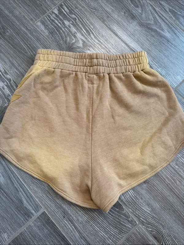 Aviator Nation Sand Women lightning bolt Fleece sweat Shorts Size Small Like new - Image 4