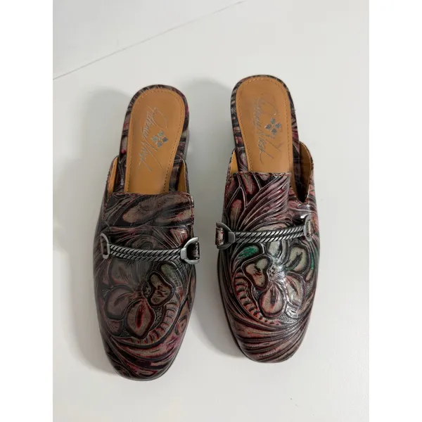Patricia Nash Leather Slip On Mules Womens Size 6 - Image 9
