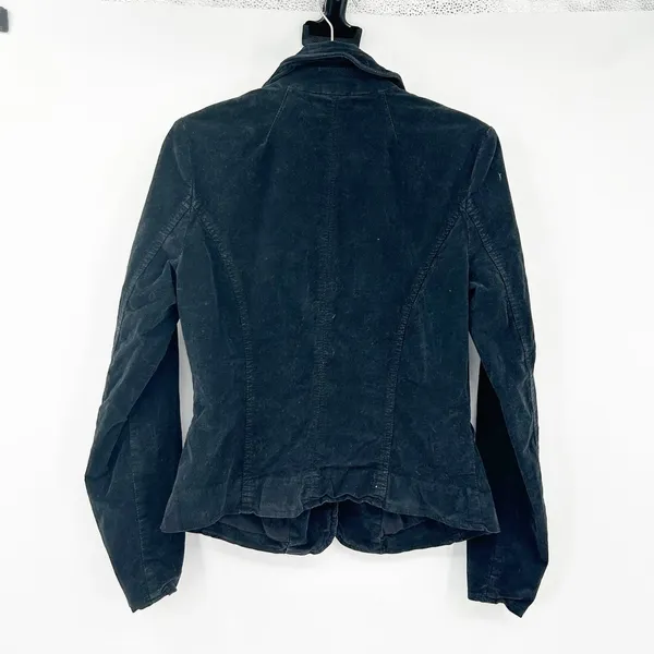 Free People Womens Byron Corduroy Dark Academia Grunge Blazer Jacket Black Small - Image 8