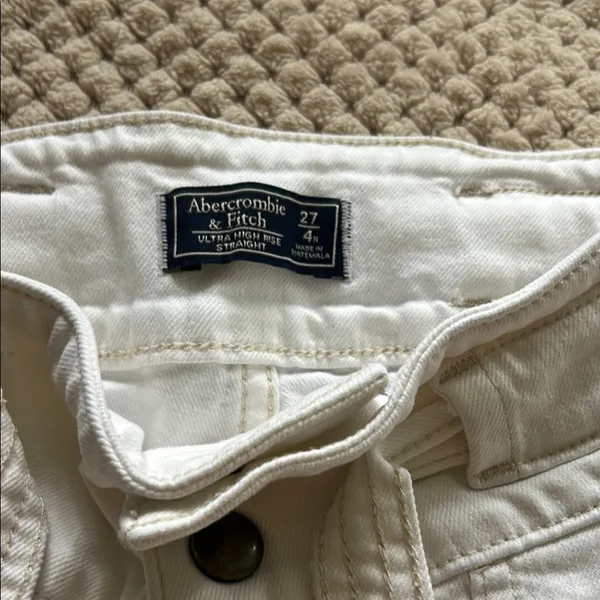 Abercrombie & Fitch Cream Ultra-High Rise Jeans - Image 7