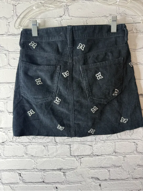 PacSun Black Embroidered Corduroy Mini Skirt 25 - Image 3
