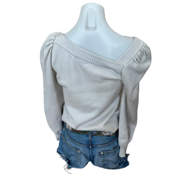 Marissa Webb White Asymmetric Sweater Top MEDIUM Business Casual Cottage $255 - Image 9