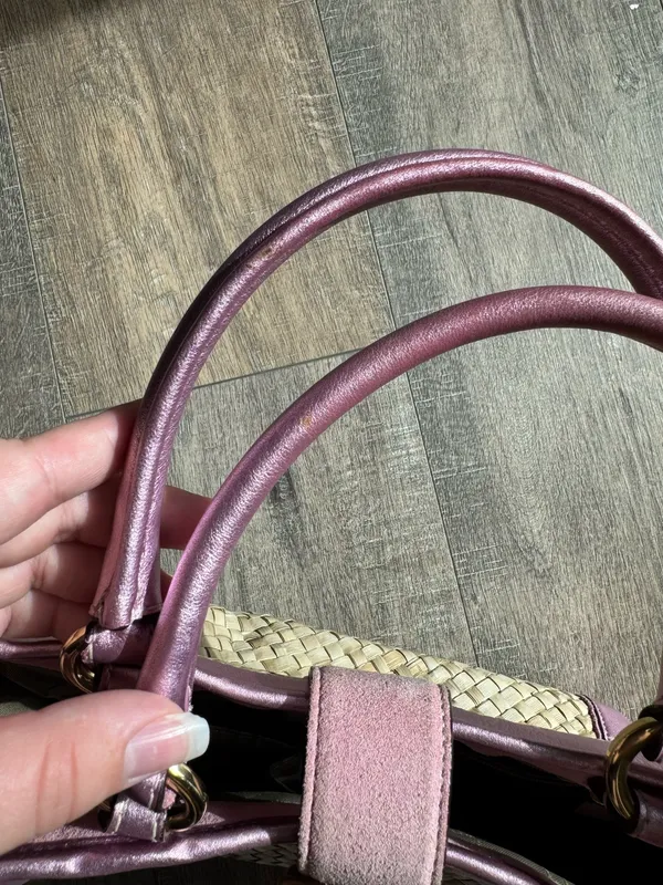 Coach Vintage 2004 Pink Straw Tote Bag - Style 4419 - Image 13