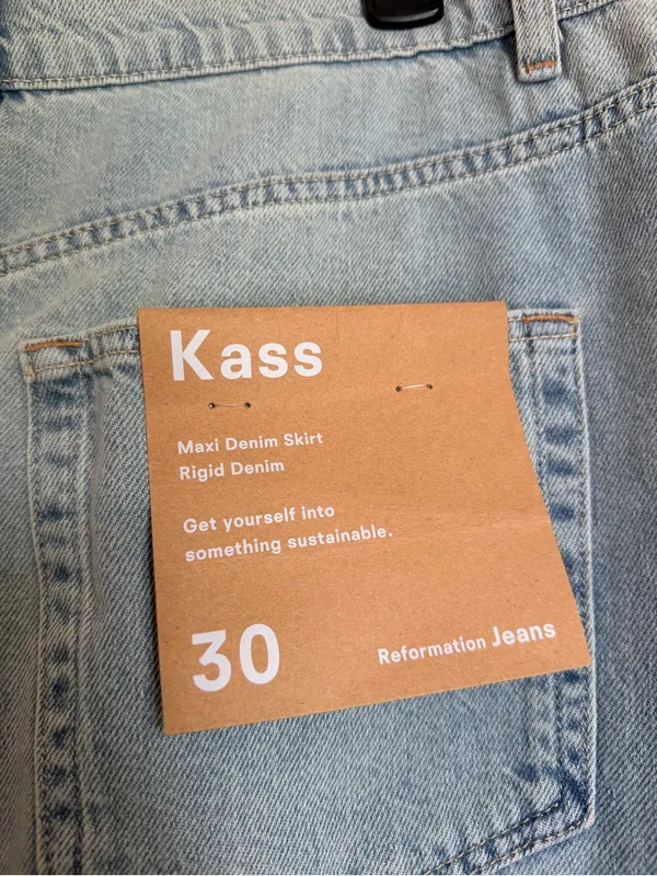 Reformation Kass Maxi Denim Skirt Bowen Size 30 NWT $188 - Image 11