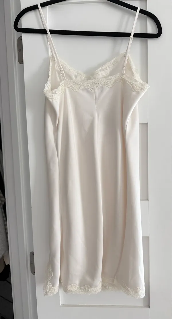 Brandy Melville Ivory Lace-Trim Slip Dress - Image 3