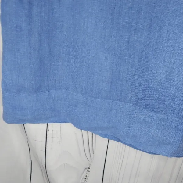 Zara Basic 100% Linen Blue V-Neck Relaxed Fit Everyday Casual Shift Dress Size S - Image 11