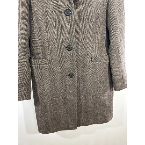 Lauren Ralph Lauren Herringbone Wool‎ Blend Coat Women's Size 6 Preppy Cozy - Image 5