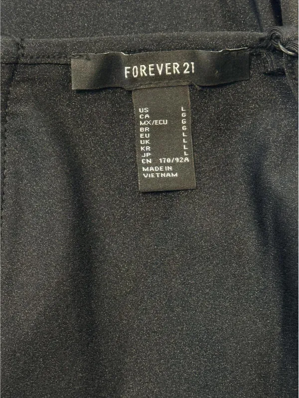 Forever 21 Black Corset Top Cropped Bustier Cami Sleeveless Streetwear Size L - Image 4