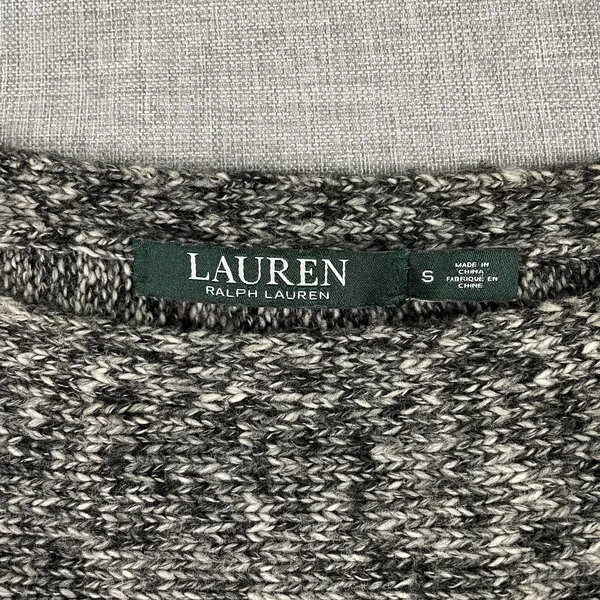 Lauren Ralph Lauren Sweater Womens Small Gray Cotton Acrylic Crew Neck Knit - Image 3