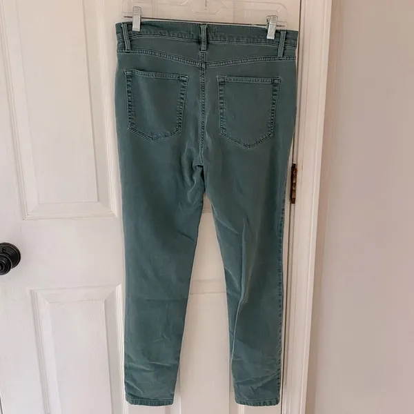 LOFT Skinny Ankle Mid-Rise Jeans in Muted Green - Image 6