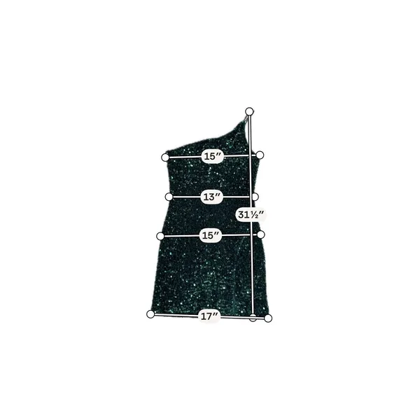 Green Sequin Homecoming Dress One Shoulder Mini Side Slit Size S Midnight Doll - Image 5