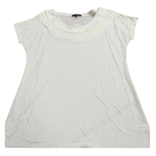 Gap Womens Top Size Small Ruffled Neck‎ White Knit Rayon NEW - Image 2