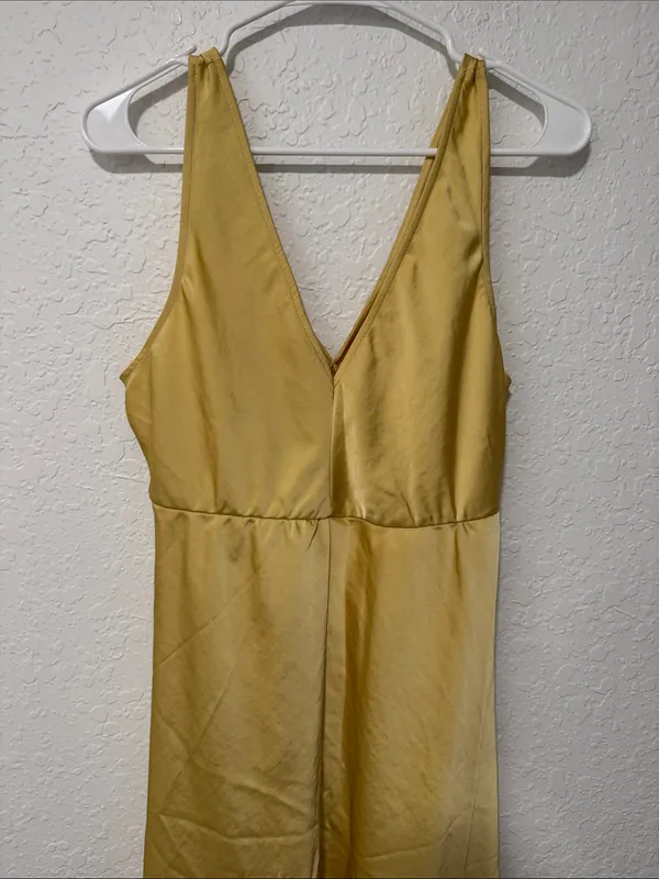 ISABEL by Ingrid + Isabel Yellow Midi Slip Dress Size Large (Maternity) - Image 5