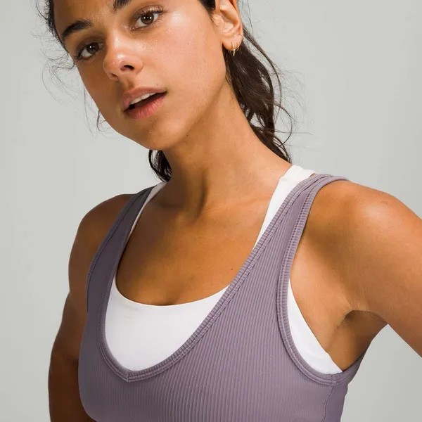 Lululemon Power Pivot Tank Top *Rib Dusky Lavender Size 4 - Image 3