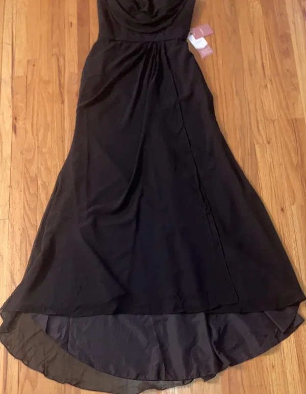 Women’s STACEES Formal Black Sweetheart Sweep Train Dress Size 12 Bust 39 New - Image 5